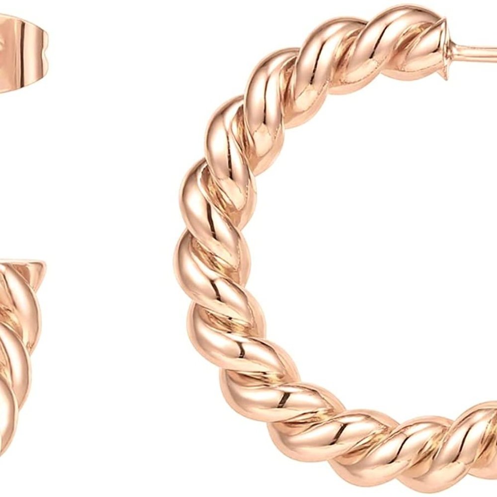 14K Gold Plated 925 Sterling Silver Twisted Rope - Picture 4 of 4